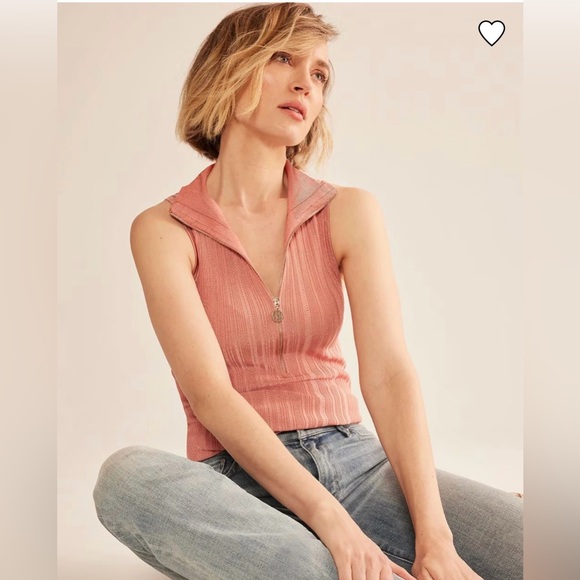 WHBM Half Zip Rib Halter Sweater Tank - Picture 2 of 7